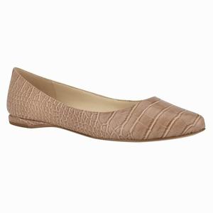 Nine West Speakup Almond Toe Flats - Light Brown - Ireland (VK6195043)